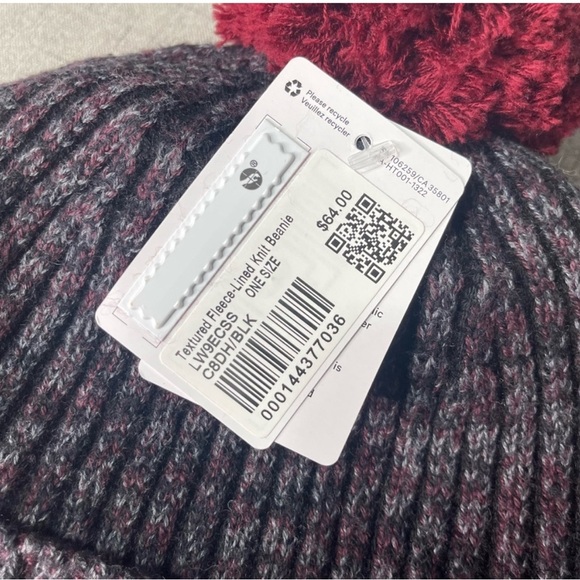 Lululemon Textured Fleece Lined Knit Beanie Winter Hat Nwt - Picture 6 of 6